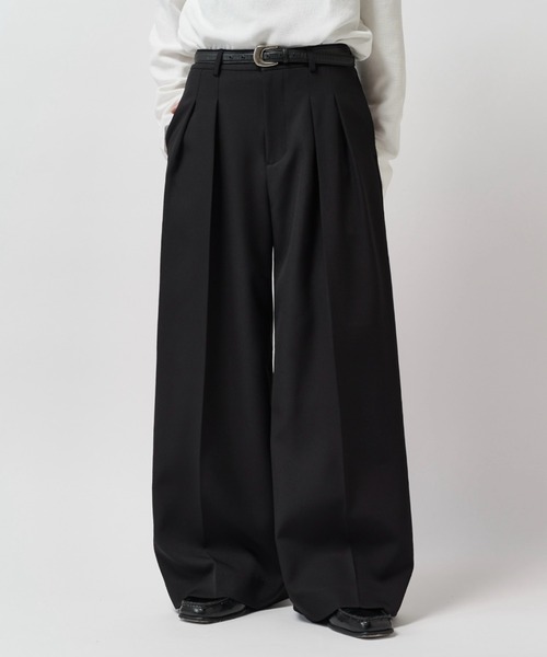 Lui's（ルイス）の「【Neucon】2-TUCK WIDE STRAIGHT SLACKS / 2タックワイドストレートスラックスパンツ（スラックス・メンズ・ブラウン/ブラック/チャコールグレー・2/1）」の19枚目の写真