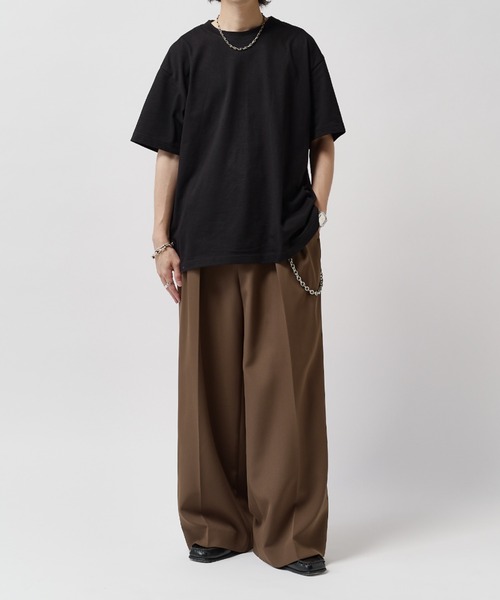 Lui's（ルイス）の「【Neucon】2-TUCK WIDE STRAIGHT SLACKS / 2タックワイドストレートスラックスパンツ（スラックス・メンズ・ブラウン/ブラック/チャコールグレー・2/1）」の14枚目の写真