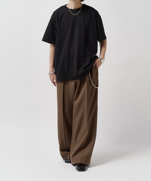 Lui's（ルイス）の「【Neucon】2-TUCK WIDE STRAIGHT SLACKS / 2タックワイドストレートスラックスパンツ（スラックス・メンズ・ブラウン/ブラック/チャコールグレー・2/1）」の15枚目の写真