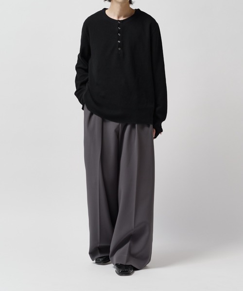 Lui's(ルイス)の「【Neucon】2-TUCK WIDE STRAIGHT SLACKS / 2タックワイドストレートスラックスパンツ(スラックス・メンズ・ブラウン/ブラック/チャコールグレー・2/1)」の17枚目の写真