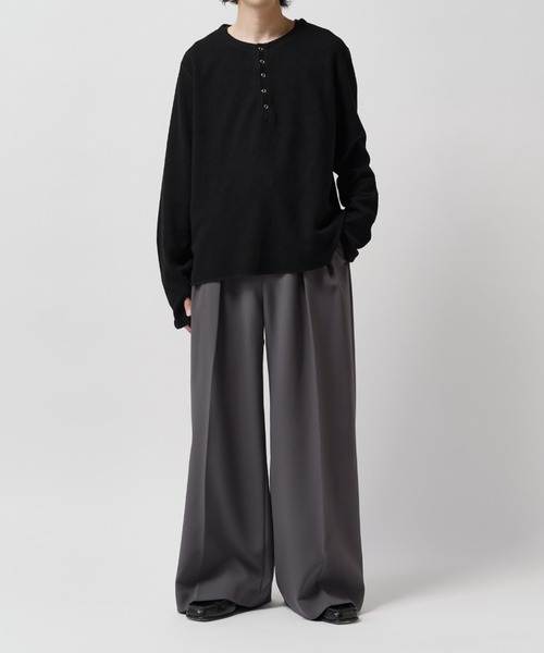 Lui's(ルイス)の「【Neucon】2-TUCK WIDE STRAIGHT SLACKS / 2タックワイドストレートスラックスパンツ(スラックス・メンズ・ブラウン/ブラック/チャコールグレー・2/1)」の16枚目の写真