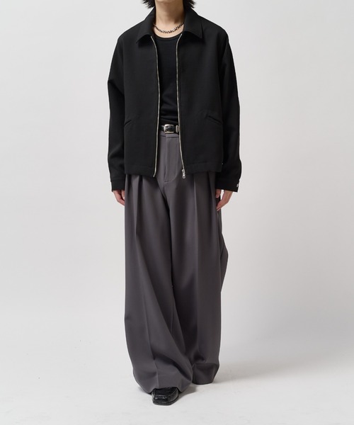 Lui's(ルイス)の「【Neucon】2-TUCK WIDE STRAIGHT SLACKS / 2タックワイドストレートスラックスパンツ(スラックス・メンズ・ブラウン/ブラック/チャコールグレー・2/1)」の19枚目の写真