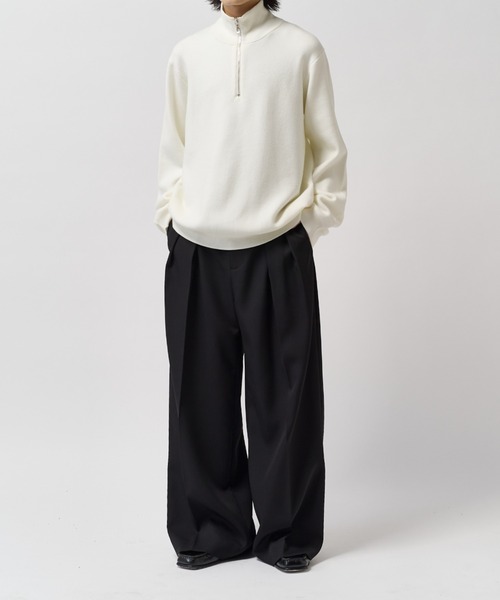 Lui's(ルイス)の「【Neucon】2-TUCK WIDE STRAIGHT SLACKS / 2タックワイドストレートスラックスパンツ(スラックス・メンズ・ブラウン/ブラック/チャコールグレー・2/1)」の13枚目の写真