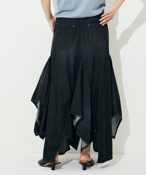 BELPER（ベルパー）の「[BELPER/ベルパー]DOUBLE DENIM SKIRT（デニムスカート・レディース・ブラック/インディゴブルー・1/2）」の6枚目の写真