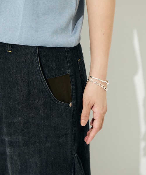 BELPER（ベルパー）の「[BELPER/ベルパー]DOUBLE DENIM SKIRT（デニムスカート・レディース・ブラック/インディゴブルー・1/2）」の9枚目の写真