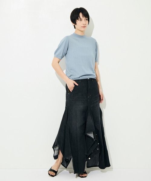 BELPER（ベルパー）の「[BELPER/ベルパー]DOUBLE DENIM SKIRT（デニムスカート・レディース・ブラック/インディゴブルー・1/2）」の11枚目の写真