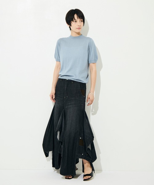 BELPER（ベルパー）の「[BELPER/ベルパー]DOUBLE DENIM SKIRT（デニムスカート・レディース・ブラック/インディゴブルー・1/2）」の12枚目の写真