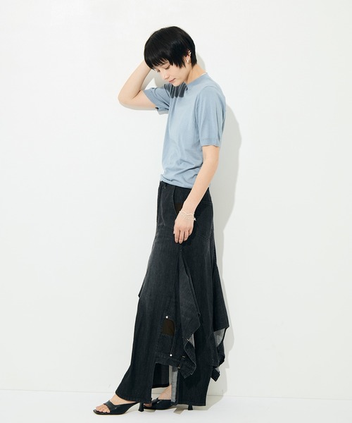 BELPER（ベルパー）の「[BELPER/ベルパー]DOUBLE DENIM SKIRT（デニムスカート・レディース・ブラック/インディゴブルー・1/2）」の13枚目の写真