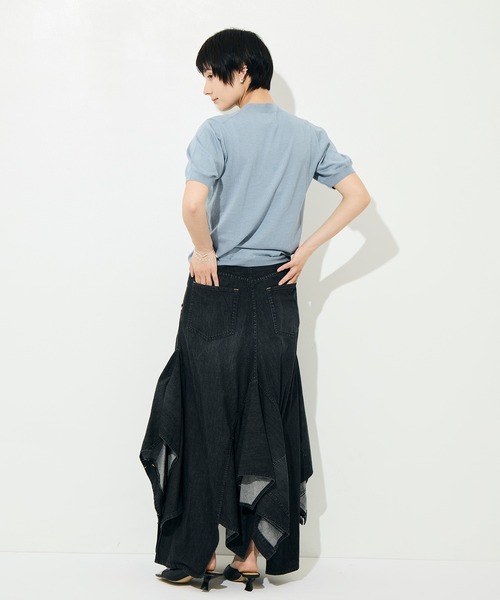 BELPER（ベルパー）の「[BELPER/ベルパー]DOUBLE DENIM SKIRT（デニムスカート・レディース・ブラック/インディゴブルー・1/2）」の15枚目の写真