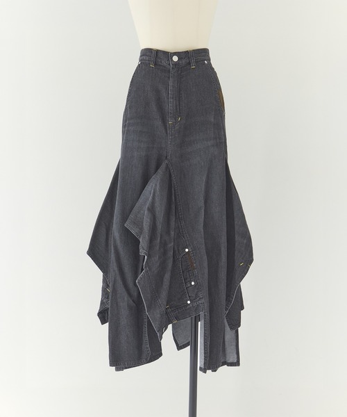 BELPER（ベルパー）の「[BELPER/ベルパー]DOUBLE DENIM SKIRT（デニムスカート・レディース・ブラック/インディゴブルー・1/2）」の16枚目の写真