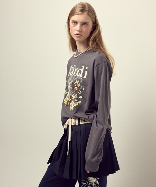 Mardi Mercredi(マルディメクルディ)の「TSHIRT LONG SLEEVE FLOWERMARDI JARDIN / Tシャツ ロング スリーブ フラワーマルディ ジャルダン(Tシャツ/カットソー・レディース・グレー/ブラック/チャコールグレー/クリーム/ネイビー・FREE)」の15枚目の写真