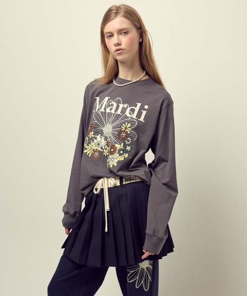Mardi Mercredi(マルディメクルディ)の「TSHIRT LONG SLEEVE FLOWERMARDI JARDIN / Tシャツ ロング スリーブ フラワーマルディ ジャルダン(Tシャツ/カットソー・レディース・グレー/ブラック/チャコールグレー/クリーム/ネイビー・FREE)」の14枚目の写真