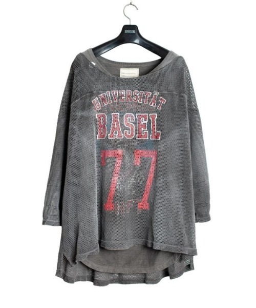 SEVESKIG(セヴシグ)の「seveskig/セブシグ/UNIVERSITY 77 FOOTBALL TEE(Tシャツ/カットソー・メンズ・オートミール/ブラック・L/M/XL)」の1枚目の写真