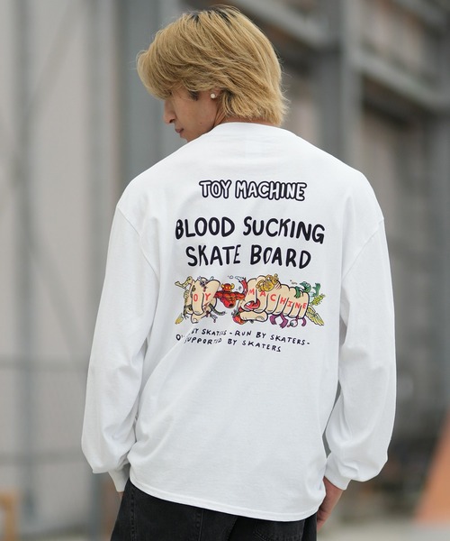 TOY MACHINE(トイ マシーン)の「TOY MACHINE/トイマシーン バックプリント ロンT MTMFGLT1(Tシャツ/カットソー・メンズ・ホワイト/パープル/ブラック・M/L/XL)」の1枚目の写真