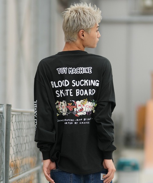 TOY MACHINE(トイ マシーン)の「TOY MACHINE/トイマシーン バックプリント ロンT MTMFGLT1(Tシャツ/カットソー・メンズ・ホワイト/パープル/ブラック・M/L/XL)」の2枚目の写真