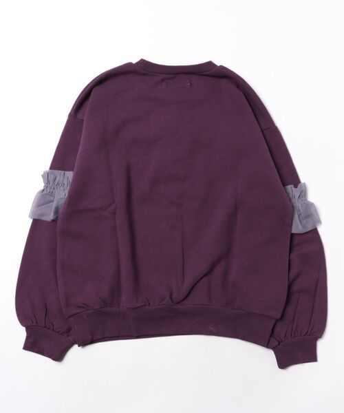 Ocean&Ground(オーシャン&グラウンド)の「Jr.チュールフリルスウェット(スウェット・キッズ・アイボリー/チャコール/パープル・150/160)」の4枚目の写真