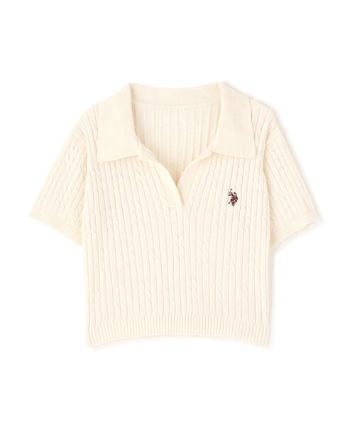 U.S. POLO ASSN.(ユーエスポロアッスン)の「◆【別注】ユーエスポロアッスン/ケーブル柄キーネックニット(ニット/セーター・レディース・ベージュ/ピンク/ホワイト・FREE)」の18枚目の写真