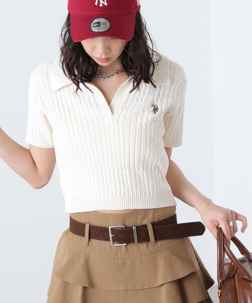 U.S. POLO ASSN.(ユーエスポロアッスン)の「◆【別注】ユーエスポロアッスン/ケーブル柄キーネックニット(ニット/セーター・レディース・ベージュ/ピンク/ホワイト・FREE)」の20枚目の写真