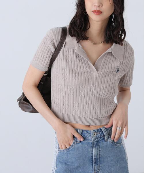 U.S. POLO ASSN.(ユーエスポロアッスン)の「◆【別注】ユーエスポロアッスン/ケーブル柄キーネックニット(ニット/セーター・レディース・ベージュ/ピンク/ホワイト・FREE)」の15枚目の写真