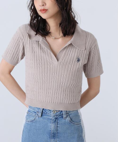 U.S. POLO ASSN.(ユーエスポロアッスン)の「◆【別注】ユーエスポロアッスン/ケーブル柄キーネックニット(ニット/セーター・レディース・ベージュ/ピンク/ホワイト・FREE)」の16枚目の写真