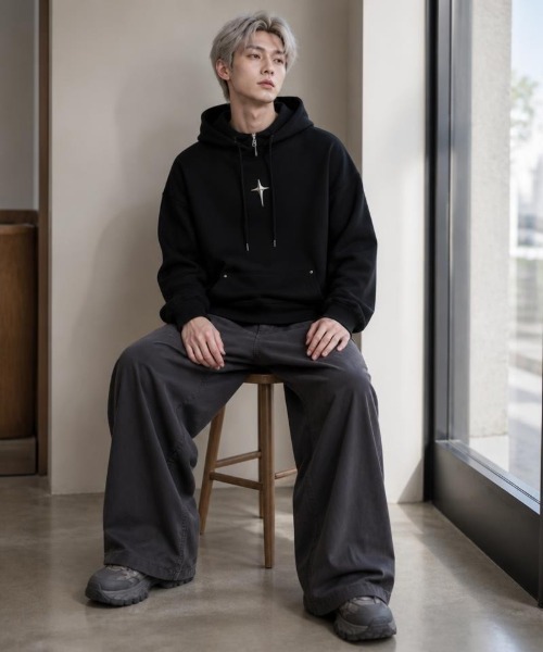Burner(バーナー)の「【Cr+ov(クローヴ)】コットン パーカー cro-hoodie-7-39【RBT】(パーカー・メンズ・グリーン/ブラック・FREE)」の4枚目の写真