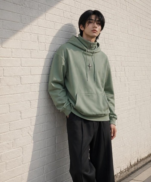 Burner(バーナー)の「【Cr+ov(クローヴ)】コットン パーカー cro-hoodie-7-39【RBT】(パーカー・メンズ・グリーン/ブラック・FREE)」の11枚目の写真