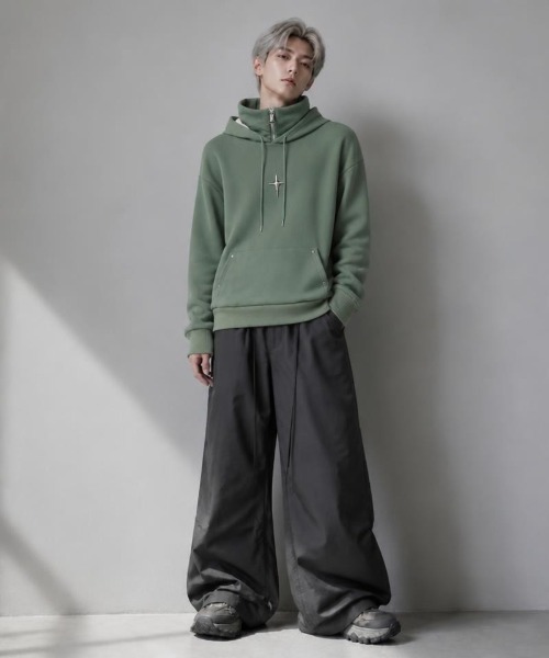 Burner(バーナー)の「【Cr+ov(クローヴ)】コットン パーカー cro-hoodie-7-39【RBT】(パーカー・メンズ・グリーン/ブラック・FREE)」の12枚目の写真