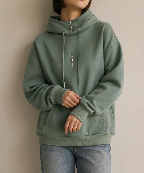 Burner(バーナー)の「【Cr+ov(クローヴ)】コットン パーカー cro-hoodie-7-39【RBT】(パーカー・メンズ・グリーン/ブラック・FREE)」の13枚目の写真