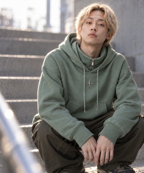 Burner(バーナー)の「【Cr+ov(クローヴ)】コットン パーカー cro-hoodie-7-39【RBT】(パーカー・メンズ・グリーン/ブラック・FREE)」の15枚目の写真