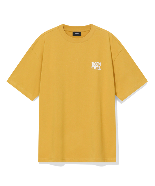 BEENTRILL（ビントリル）の「スプレーハッシュタグオーバーサイズ半袖Tシャツ（マスタード）（Tシャツ/カットソー・レディース・その他・SMALL/MEDIUM/LARGE/X-LARGE）」の2枚目の写真