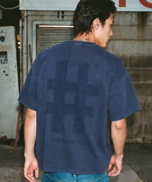 BEENTRILL（ビントリル）の「ヴィンテージスタンプハッシュタグダイング半袖Tシャツ（ネイビー）（Tシャツ/カットソー）」