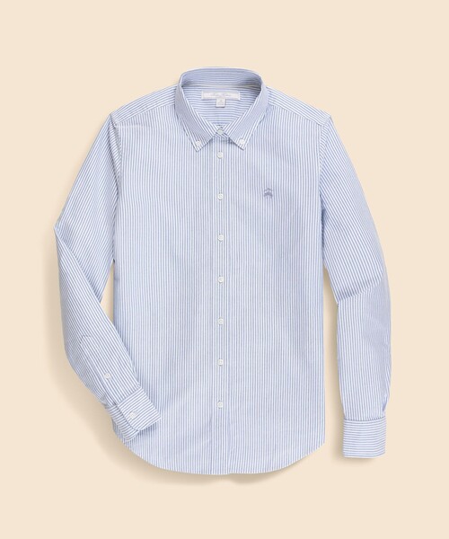 BROOKS BROTHERS(ブルックスブラザーズ)の「オックスフォード キャンディストライプ GFロゴ ボタンダウンシャツ Classic Fit(シャツ/ブラウス・レディース・ブルー・MEDIUM/LARGE/SMALL/X-SMALL)」の1枚目の写真
