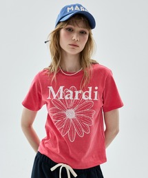 SLIM TSHIRT FLOWERMARDI CRACKED PIGMENT WASHING / スリム Tシャツ フラワー マルディ クラックド ピグメント ウォッシング
