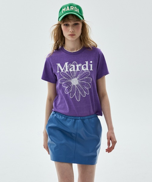 Mardi Mercredi(マルディメクルディ)の「SLIM TSHIRT FLOWERMARDI CRACKED PIGMENT WASHING / スリム Tシャツ フラワー マルディ クラックド ピグメント ウォッシング(Tシャツ/カットソー・レディース・パープル/ベージュ/レッド/オレンジ・FREE)」の15枚目の写真