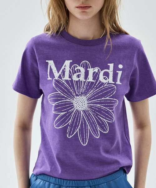 Mardi Mercredi(マルディメクルディ)の「SLIM TSHIRT FLOWERMARDI CRACKED PIGMENT WASHING / スリム Tシャツ フラワー マルディ クラックド ピグメント ウォッシング(Tシャツ/カットソー・レディース・パープル/ベージュ/レッド/オレンジ・FREE)」の17枚目の写真