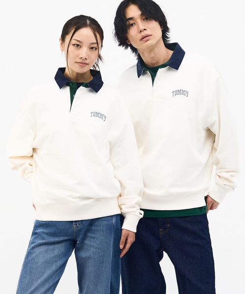 tommy jeans(トミー ジーンズ)の「リラックストミーラガーシャツ(スウェット・メンズ・ネイビー/ホワイト・LARGE/X-LARGE/SMALL/MEDIUM)」の2枚目の写真