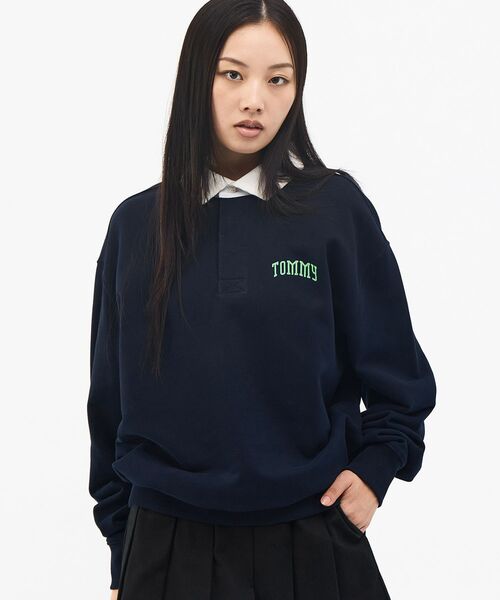 tommy jeans(トミー ジーンズ)の「リラックストミーラガーシャツ(スウェット・メンズ・ネイビー/ホワイト・LARGE/X-LARGE/SMALL/MEDIUM)」の7枚目の写真
