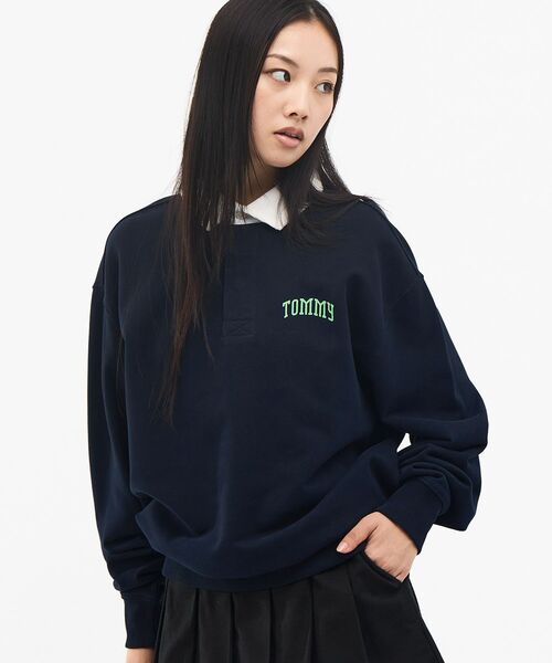 tommy jeans(トミー ジーンズ)の「リラックストミーラガーシャツ(スウェット・メンズ・ネイビー/ホワイト・LARGE/X-LARGE/SMALL/MEDIUM)」の8枚目の写真