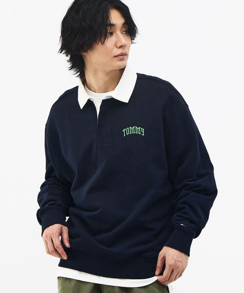 tommy jeans(トミー ジーンズ)の「リラックストミーラガーシャツ(スウェット・メンズ・ネイビー/ホワイト・LARGE/X-LARGE/SMALL/MEDIUM)」の9枚目の写真