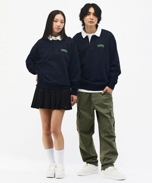 tommy jeans(トミー ジーンズ)の「リラックストミーラガーシャツ(スウェット・メンズ・ネイビー/ホワイト・LARGE/X-LARGE/SMALL/MEDIUM)」の15枚目の写真