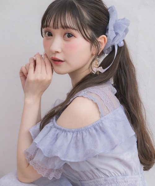 ROJITA(ロジータ)の「肩開きリボン花柄ロングワンピース(ワンピース・レディース・アイボリー/ピンク/ブルー・FREE)」の14枚目の写真