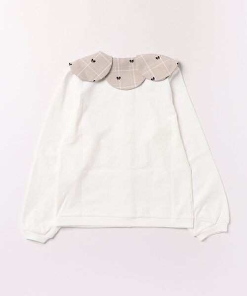 nino（ニノ）の「チェックリボンフロッキー　Teeブラウス（シャツ/ブラウス・キッズ・ホワイト・140cm/130cm/150cm）」の2枚目の写真
