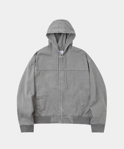 LETTERCOMO(レテルコモ)の「パイピングワークフードジャケットグレー(その他アウター・レディース・アッシュグレー・MEDIUM/LARGE)」の1枚目の写真