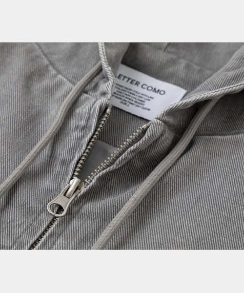LETTERCOMO(レテルコモ)の「パイピングワークフードジャケットグレー(その他アウター・レディース・アッシュグレー・MEDIUM/LARGE)」の4枚目の写真