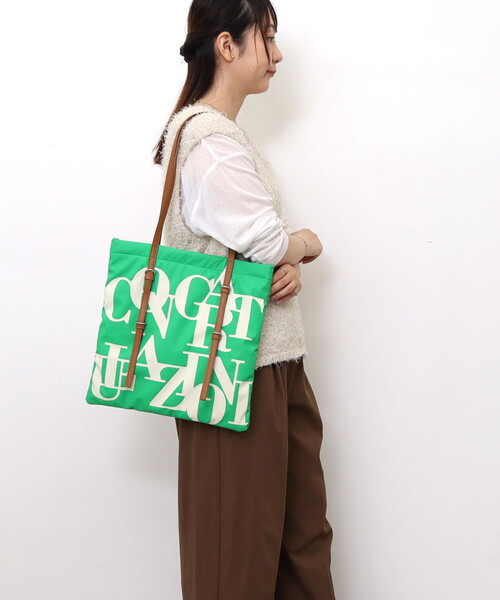 COOCO（クーコ）の「世界のおめでとうトートバッグ／Ａ４対応（トートバッグ・レディース・シルバー/ベージュ/グリーン/ブラック・FREE）」の3枚目の写真