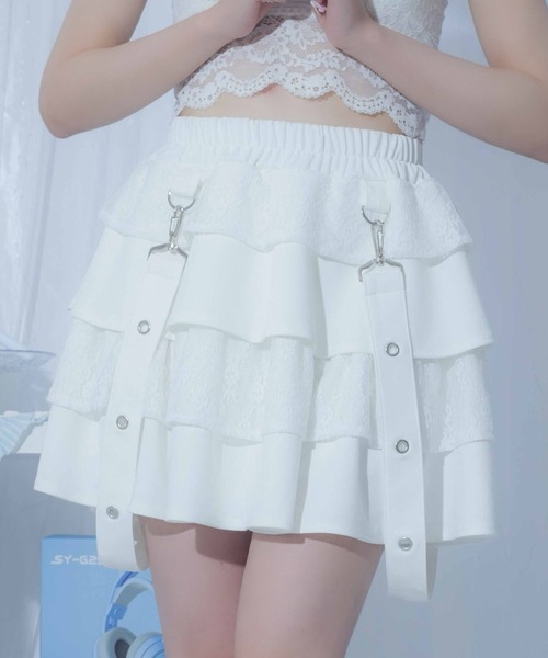 Whinny(ホワイニー)の「Whinny/【2026夏新作♪】毎日お散歩スカート(スカート・レディース・ネイビー/ホワイト/ブラック・FREE)」の2枚目の写真