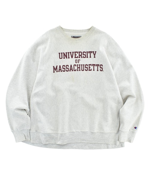 LABORATORY R(ラボラトリーアール)の「【USED】Y2K Champion “UNIVERSITY OF MASSACHUSETTS” リバースウィーブ スウェット(スウェット・メンズ・グレー・XX-LARGE)」の1枚目の写真