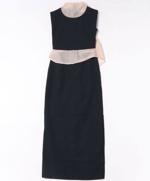 OJYON(オジョン)の「【OJYON】chiffon veil tie dress WHITE(ワンピース・レディース・ネイビー/ブラック/ホワイト・ONE SIZE)」の3枚目の写真