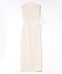 【OJYON】chiffon veil tie dress WHITE