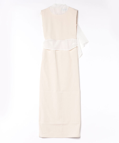 OJYON(オジョン)の「【OJYON】chiffon veil tie dress WHITE(ワンピース・レディース・ネイビー/ブラック/ホワイト・ONE SIZE)」の2枚目の写真